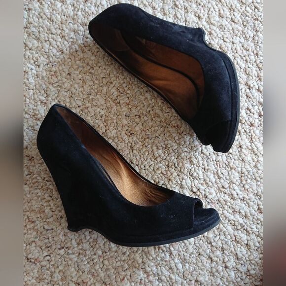 Miu Miu black suede wedges size 37 - Picture 3 of 16